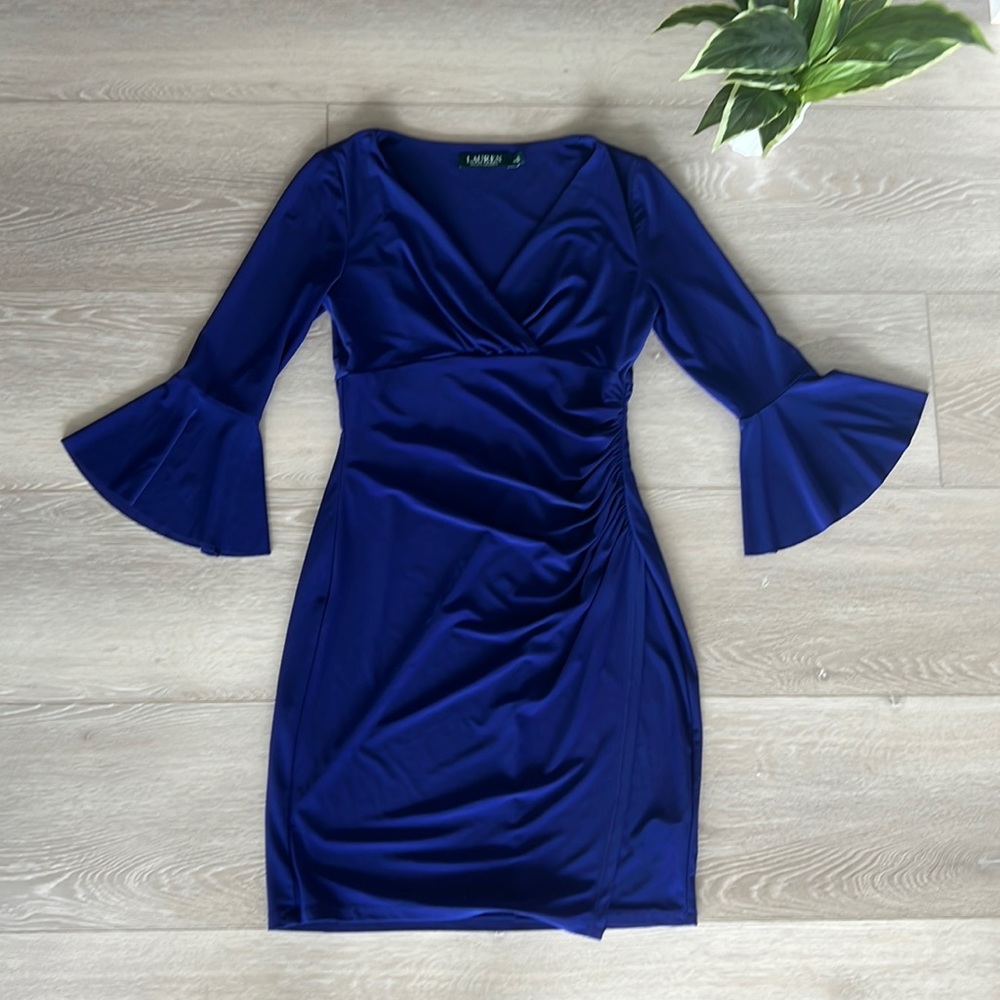 Lauren Ralph lauren flare sleeve party dress size 6 petite